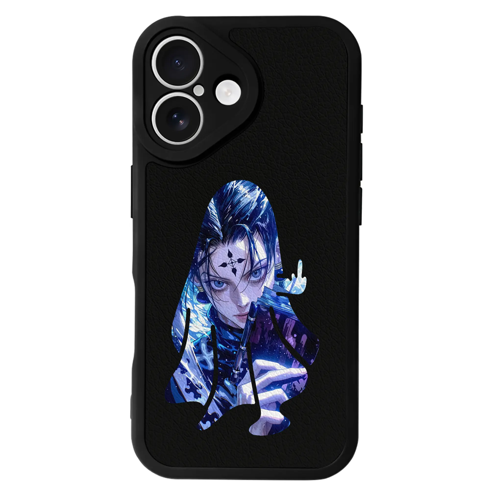 ハンター×ハンター グッズ クロロ＝ルシルフル - IPhone 16シリーズ対応 ・ シリコンスマホケース ・ レザー調 ・ 高精度フィット ・ 耐衝撃 ・ ワイヤレス充電対応 ・ 精密カット